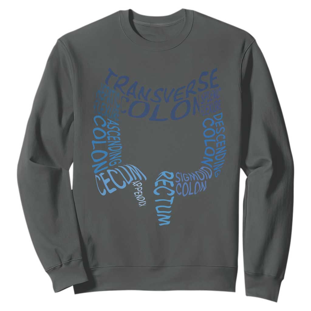 Funny GI Endoscopy Nurse Sweatshirt Vintage Retro Colon Anatomy Colonoscopy TS11 Dark Heather Print Your Wear