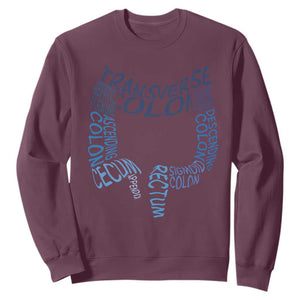 Funny GI Endoscopy Nurse Sweatshirt Vintage Retro Colon Anatomy Colonoscopy TS11 Maroon Print Your Wear