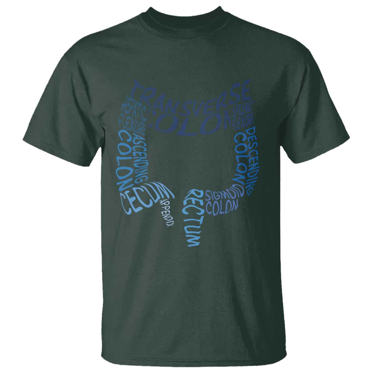 Funny GI Endoscopy Nurse T Shirt Vintage Retro Colon Anatomy Colonoscopy TS11 Dark Forest Green Print Your Wear