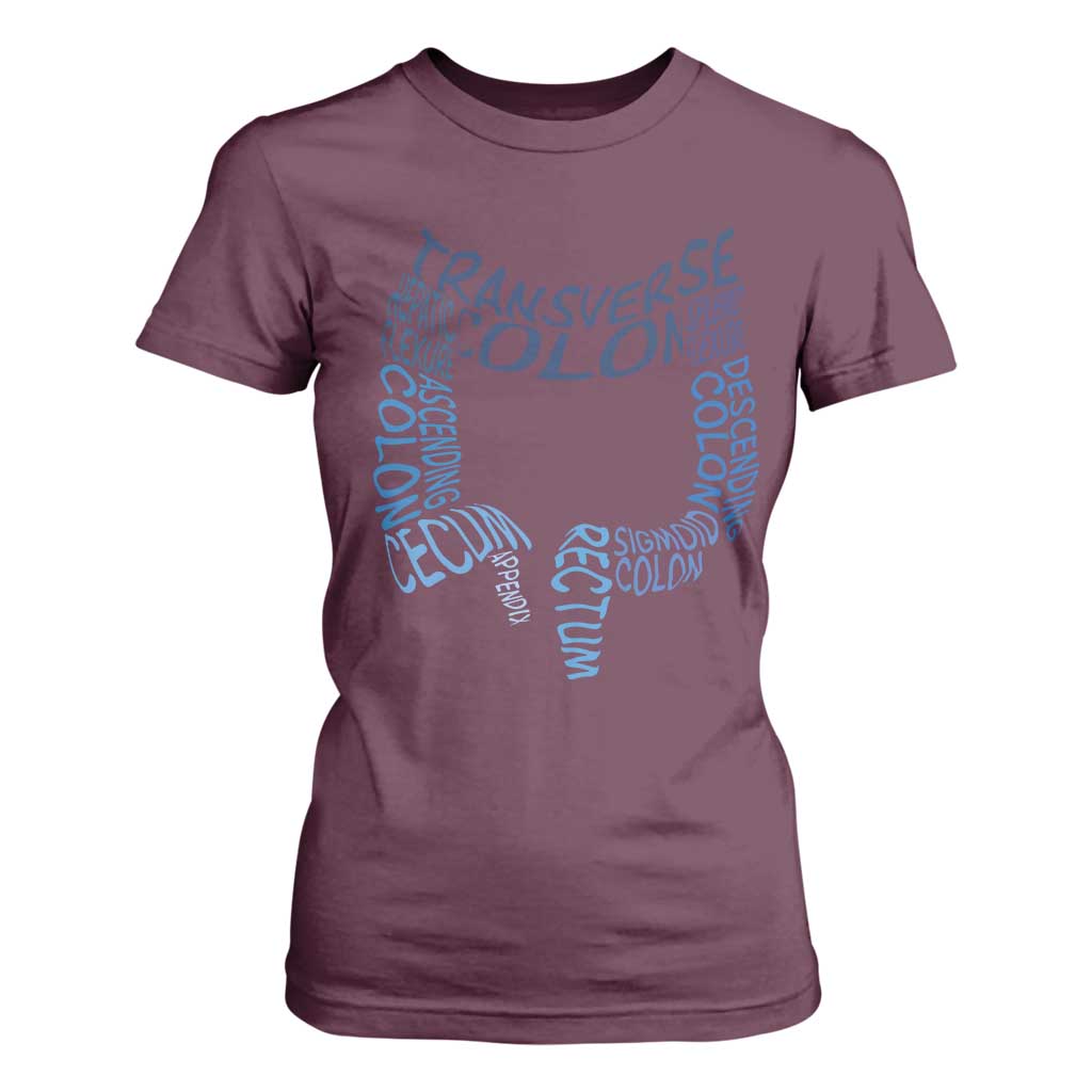 Funny GI Endoscopy Nurse T Shirt For Women Vintage Retro Colon Anatomy Colonoscopy TS11 Maroon Print Your Wear
