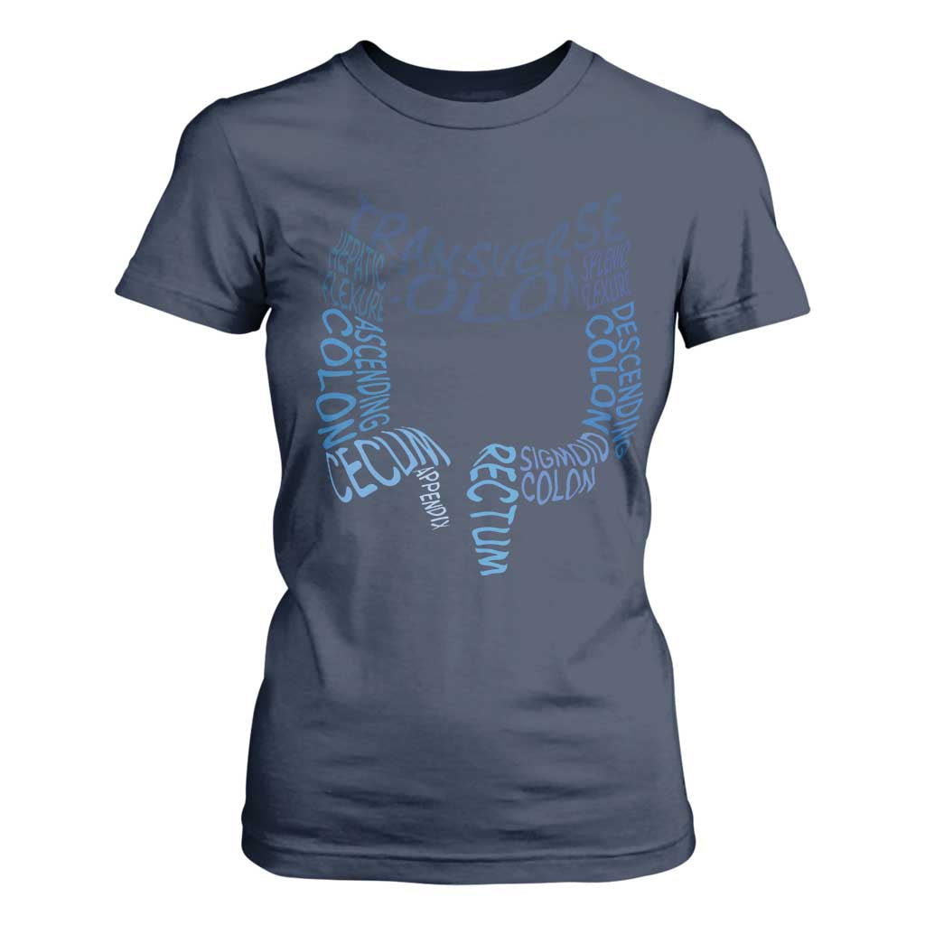 Funny GI Endoscopy Nurse T Shirt For Women Vintage Retro Colon Anatomy Colonoscopy TS11 Navy Print Your Wear