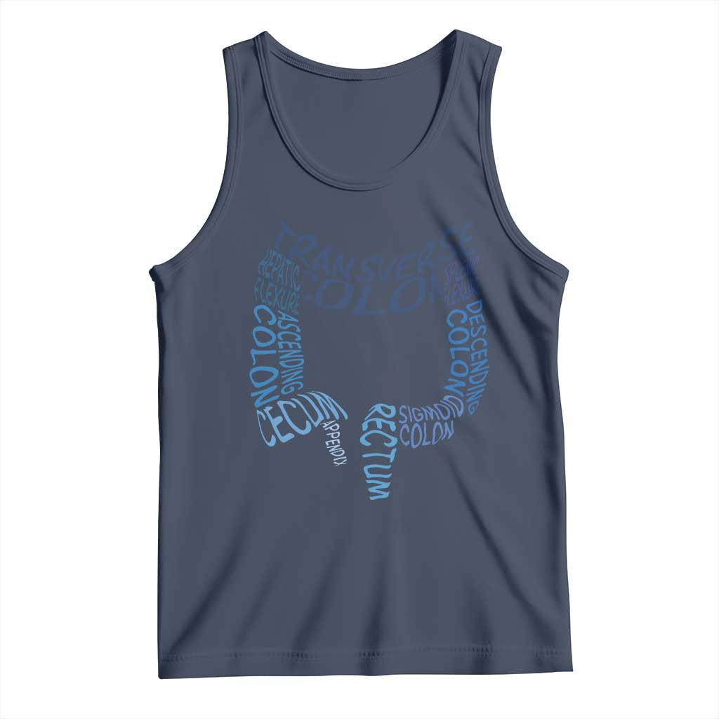 Funny GI Endoscopy Nurse Tank Top Vintage Retro Colon Anatomy Colonoscopy TS11 Navy Print Your Wear