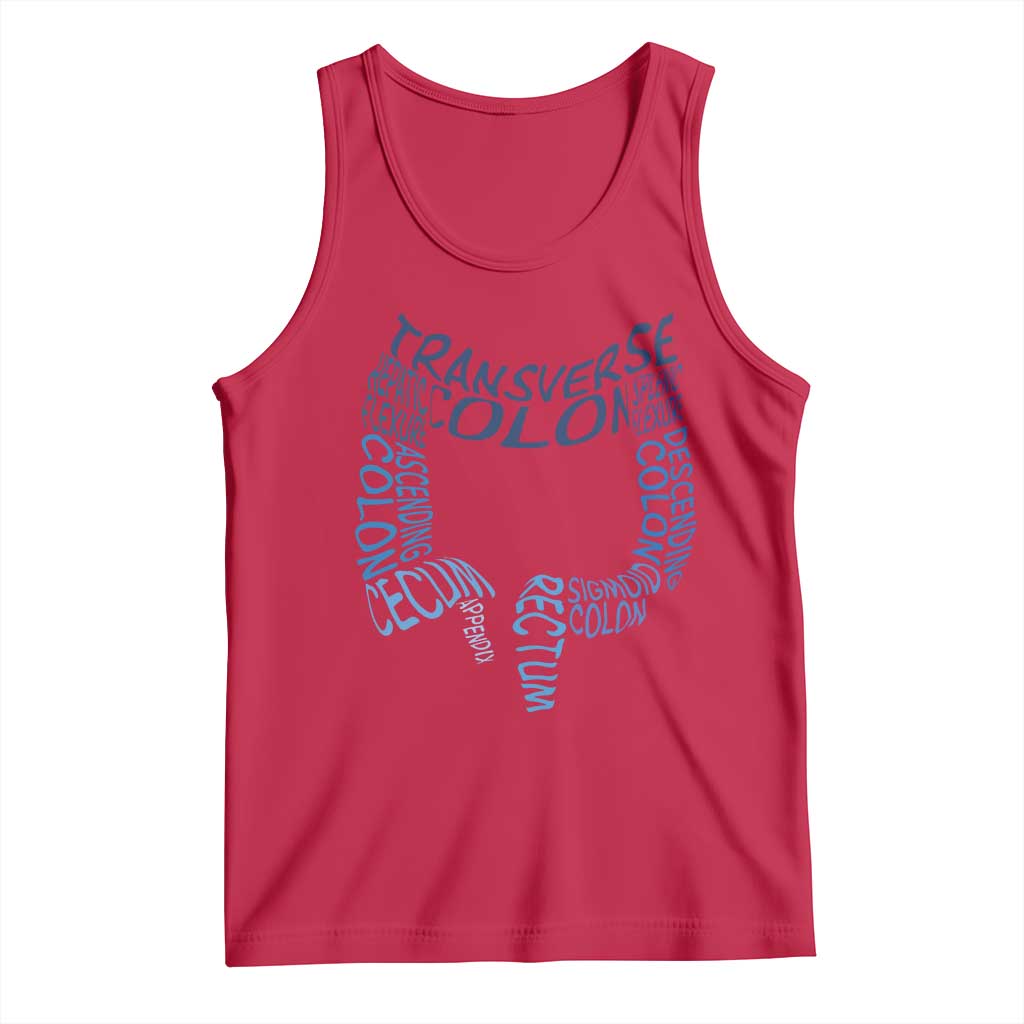 Funny GI Endoscopy Nurse Tank Top Vintage Retro Colon Anatomy Colonoscopy TS11 Red Print Your Wear