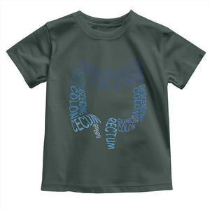 Funny GI Endoscopy Nurse Toddler T Shirt Vintage Retro Colon Anatomy Colonoscopy TS11 Dark Forest Green Print Your Wear