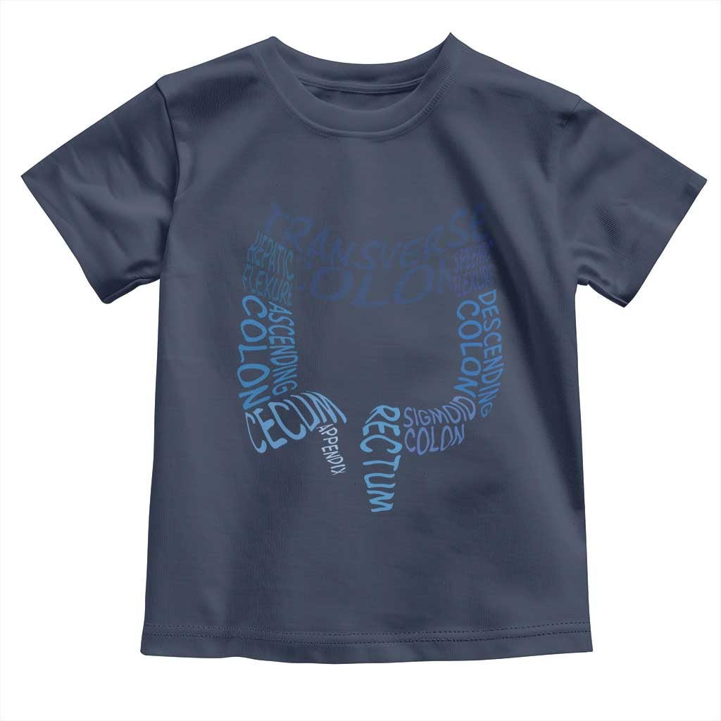 Funny GI Endoscopy Nurse Toddler T Shirt Vintage Retro Colon Anatomy Colonoscopy TS11 Navy Print Your Wear