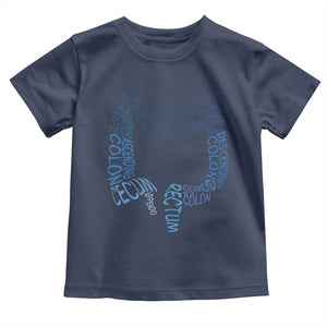 Funny GI Endoscopy Nurse Toddler T Shirt Vintage Retro Colon Anatomy Colonoscopy TS11 Navy Print Your Wear