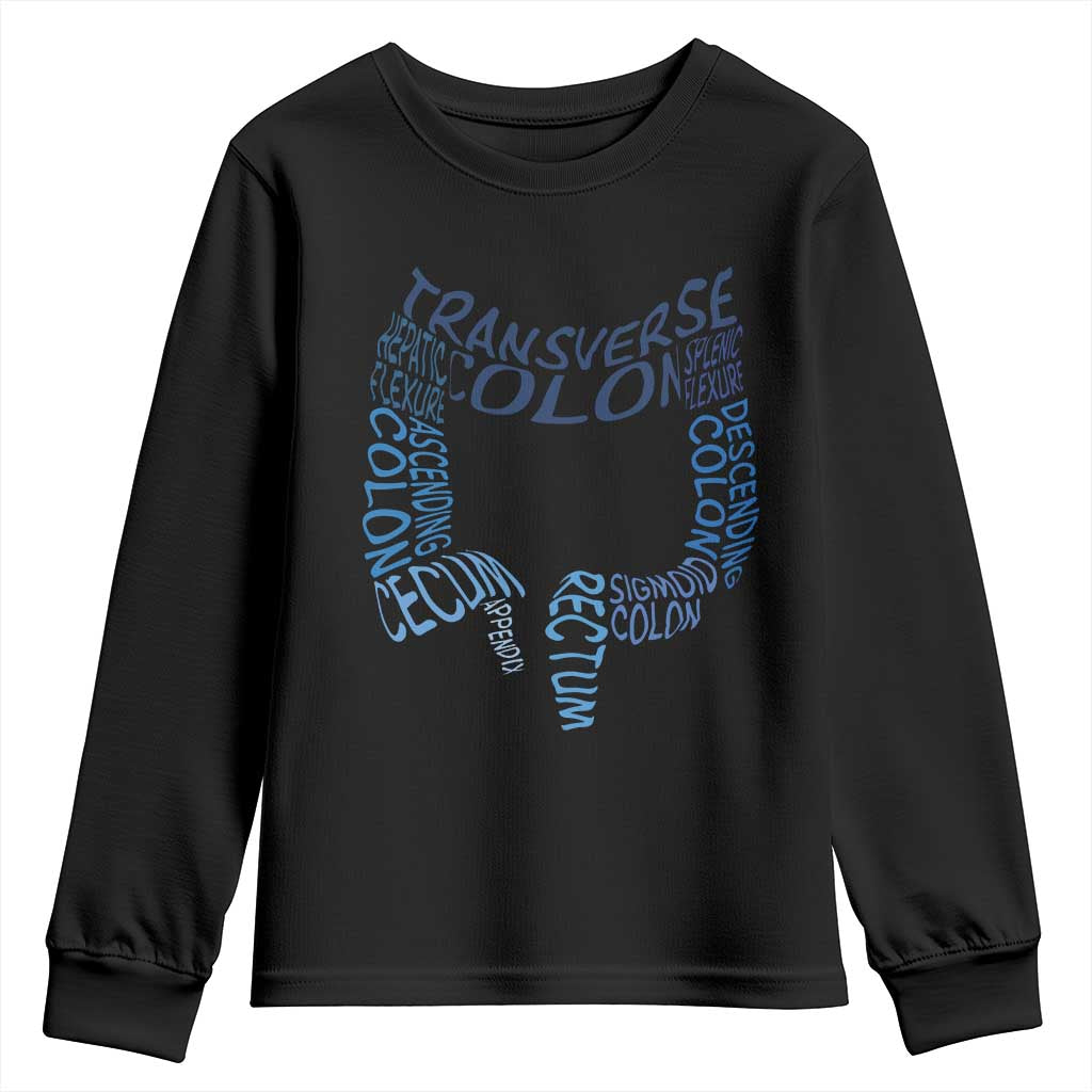 Funny GI Endoscopy Nurse Youth Sweatshirt Vintage Retro Colon Anatomy Colonoscopy TS11 Black Print Your Wear