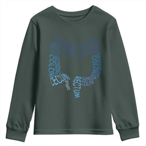 Funny GI Endoscopy Nurse Youth Sweatshirt Vintage Retro Colon Anatomy Colonoscopy TS11 Dark Forest Green Print Your Wear