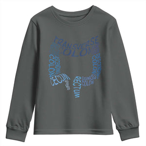 Funny GI Endoscopy Nurse Youth Sweatshirt Vintage Retro Colon Anatomy Colonoscopy TS11 Dark Heather Print Your Wear