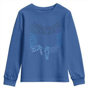 Funny GI Endoscopy Nurse Youth Sweatshirt Vintage Retro Colon Anatomy Colonoscopy TS11 Royal Blue Print Your Wear