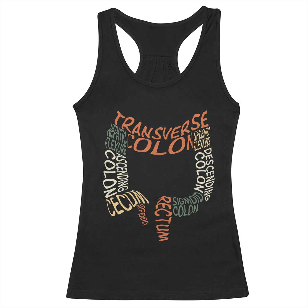 Funny GI Endoscopy Nurse Racerback Tank Top Colon Anatomy Colonoscopy TS11 Black Print Your Wear