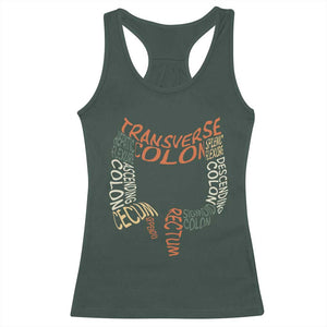 Funny GI Endoscopy Nurse Racerback Tank Top Colon Anatomy Colonoscopy TS11 Dark Forest Green Print Your Wear