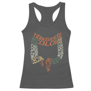 Funny GI Endoscopy Nurse Racerback Tank Top Colon Anatomy Colonoscopy TS11 Dark Heather Print Your Wear