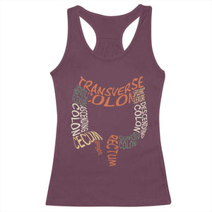 Funny GI Endoscopy Nurse Racerback Tank Top Colon Anatomy Colonoscopy TS11 Maroon Print Your Wear
