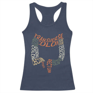Funny GI Endoscopy Nurse Racerback Tank Top Colon Anatomy Colonoscopy TS11 Navy Print Your Wear