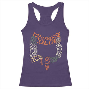 Funny GI Endoscopy Nurse Racerback Tank Top Colon Anatomy Colonoscopy TS11 Purple Print Your Wear