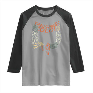 Funny GI Endoscopy Nurse Raglan Shirt Colon Anatomy Colonoscopy TS11 Sport Gray Black Print Your Wear