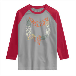 Funny GI Endoscopy Nurse Raglan Shirt Colon Anatomy Colonoscopy TS11 Sport Gray Red Print Your Wear