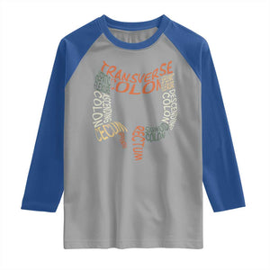 Funny GI Endoscopy Nurse Raglan Shirt Colon Anatomy Colonoscopy TS11 Sport Gray Royal Print Your Wear
