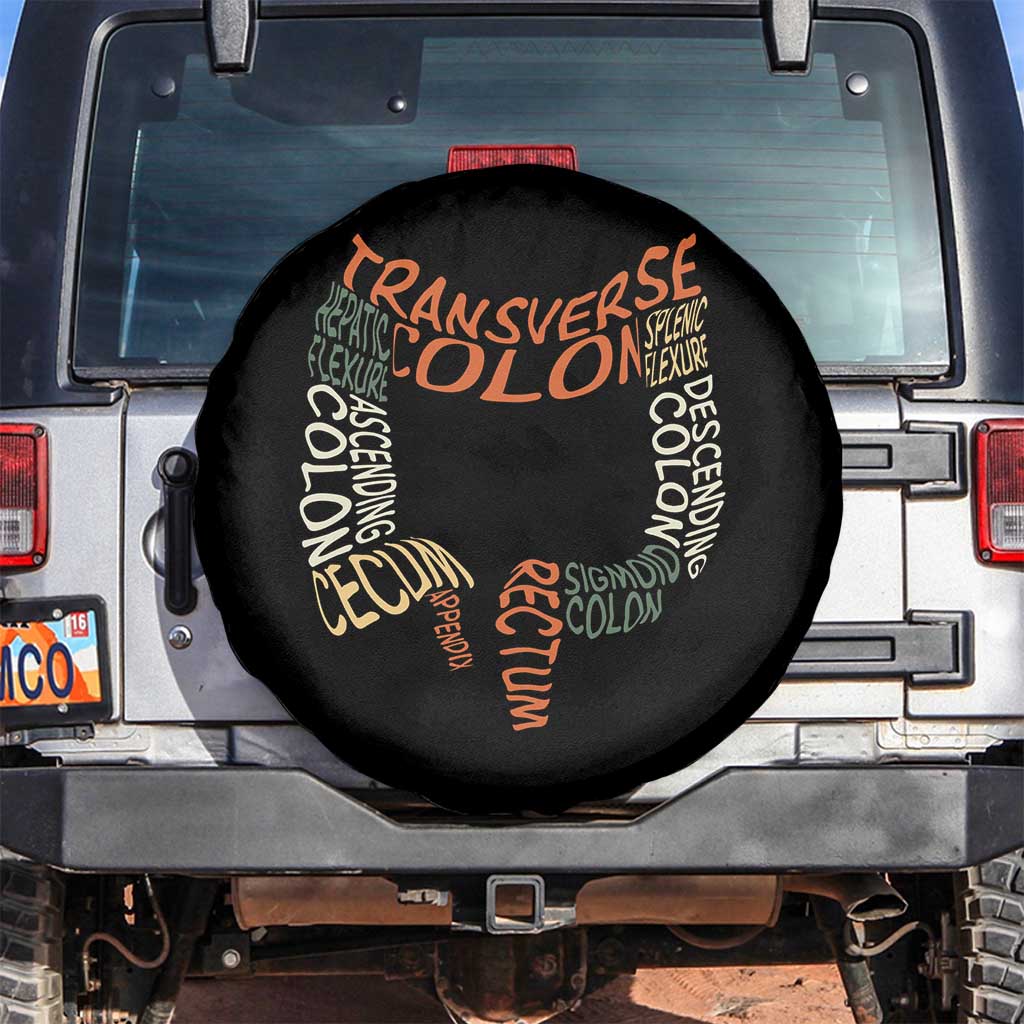 Funny GI Endoscopy Nurse Spare Tire Cover Colon Anatomy Colonoscopy TS11 No hole Black Print Your Wear