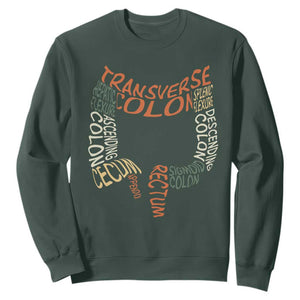 Funny GI Endoscopy Nurse Sweatshirt Colon Anatomy Colonoscopy TS11 Dark Forest Green Print Your Wear