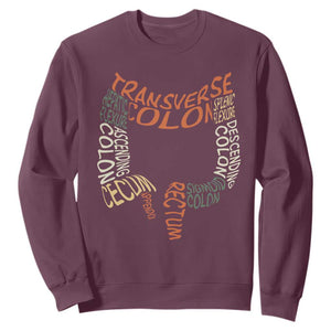 Funny GI Endoscopy Nurse Sweatshirt Colon Anatomy Colonoscopy TS11 Maroon Print Your Wear