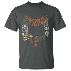 Funny GI Endoscopy Nurse T Shirt Colon Anatomy Colonoscopy TS11 Dark Heather Print Your Wear