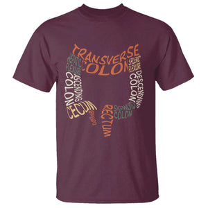 Funny GI Endoscopy Nurse T Shirt Colon Anatomy Colonoscopy TS11 Maroon Print Your Wear