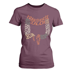 Funny GI Endoscopy Nurse T Shirt For Women Colon Anatomy Colonoscopy TS11 Maroon Print Your Wear