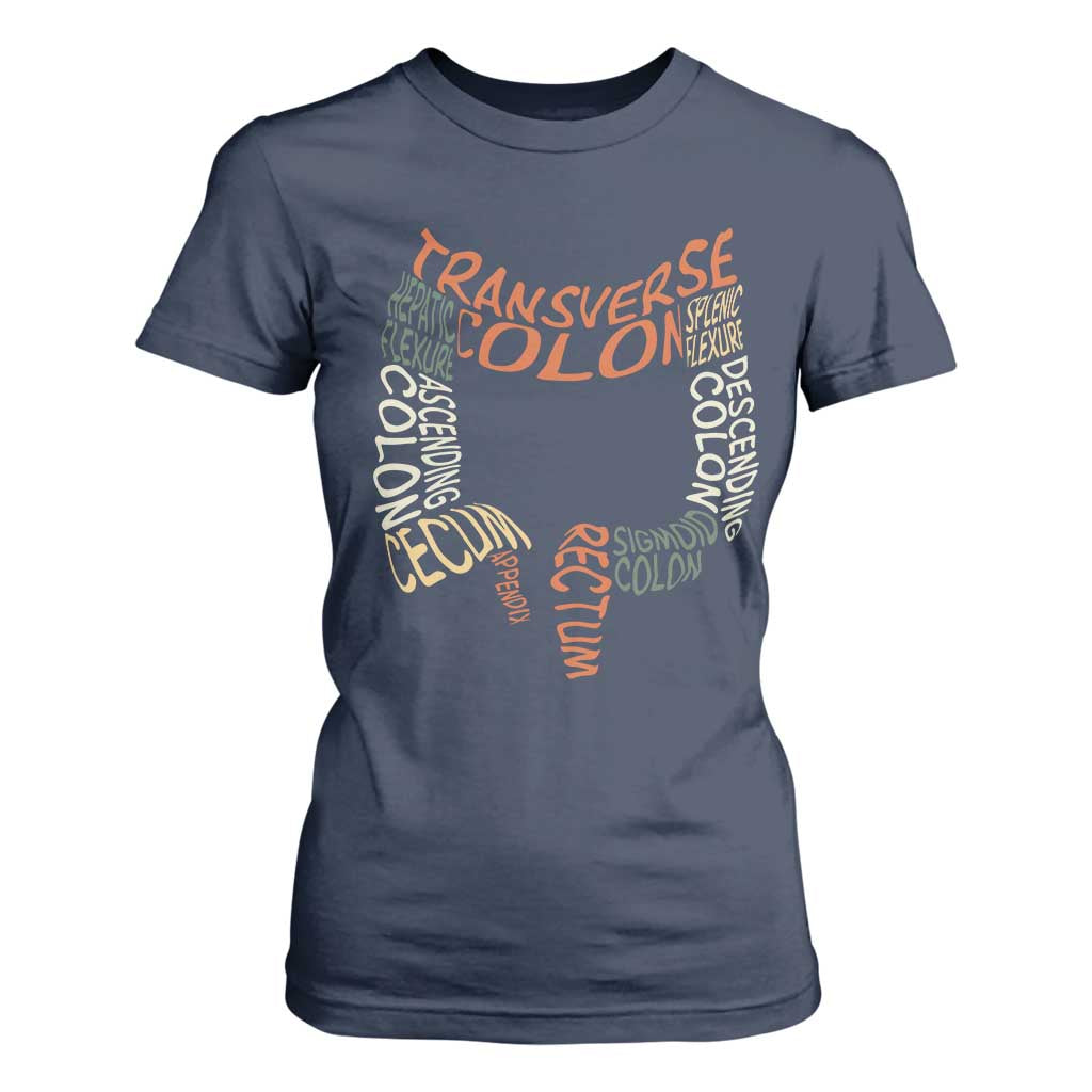 Funny GI Endoscopy Nurse T Shirt For Women Colon Anatomy Colonoscopy TS11 Navy Print Your Wear
