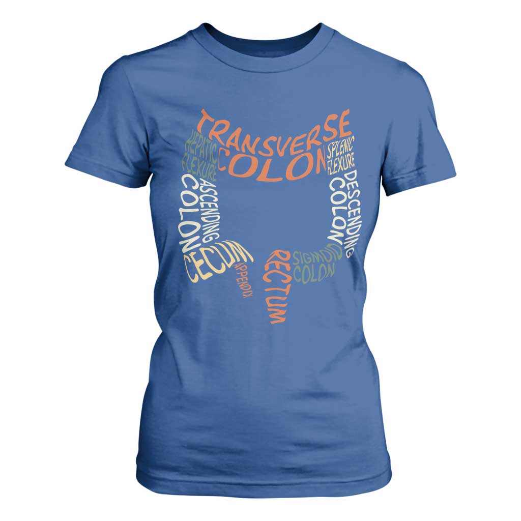 Funny GI Endoscopy Nurse T Shirt For Women Colon Anatomy Colonoscopy TS11 Royal Blue Print Your Wear