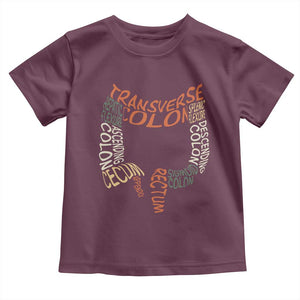 Funny GI Endoscopy Nurse Toddler T Shirt Colon Anatomy Colonoscopy TS11 Maroon Print Your Wear