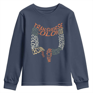 Funny GI Endoscopy Nurse Youth Sweatshirt Colon Anatomy Colonoscopy TS11 Navy Print Your Wear