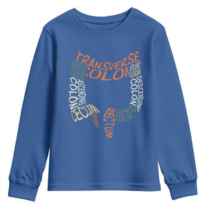 Funny GI Endoscopy Nurse Youth Sweatshirt Colon Anatomy Colonoscopy TS11 Royal Blue Print Your Wear