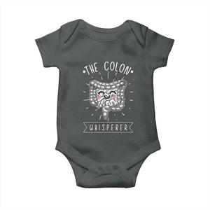 Funny Proctologist Endoscopy Nurse Baby Onesie The Colon Whisperer Endoscope Nurse TS11 Dark Heather Print Your Wear