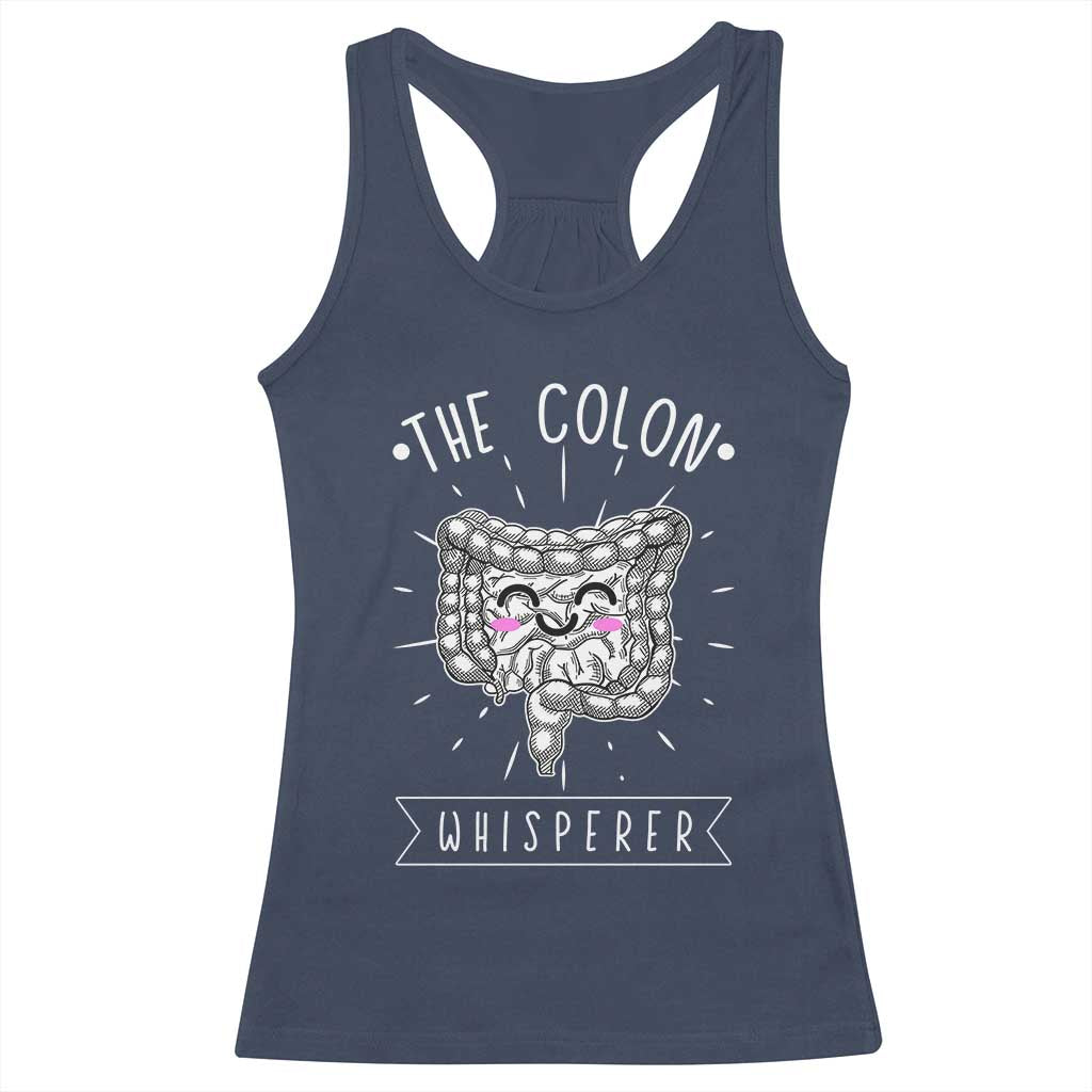 Funny Proctologist Endoscopy Nurse Racerback Tank Top The Colon Whisperer Endoscope Nurse TS11 Navy Print Your Wear