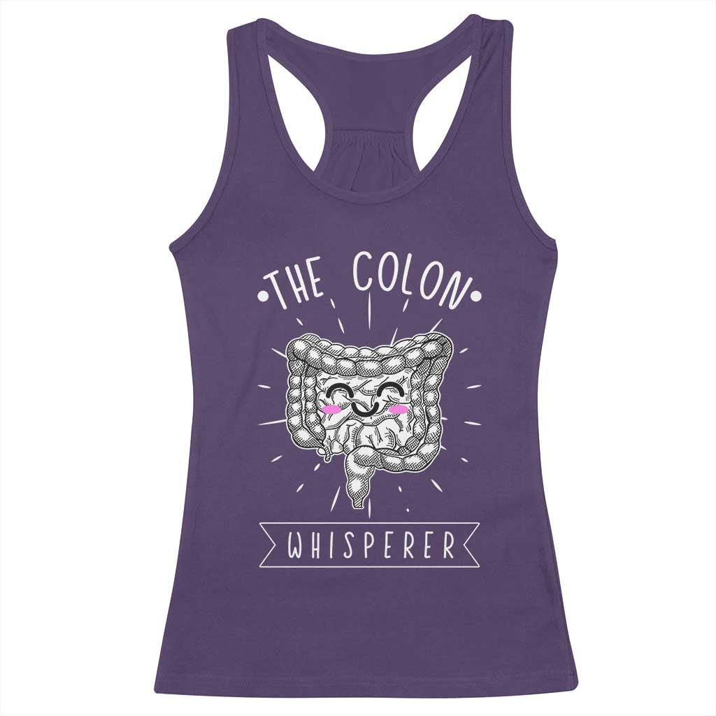 Funny Proctologist Endoscopy Nurse Racerback Tank Top The Colon Whisperer Endoscope Nurse TS11 Purple Print Your Wear