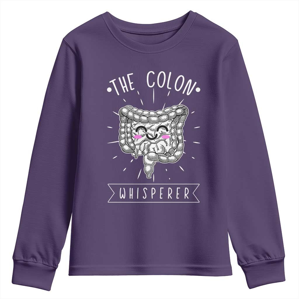 Funny Proctologist Endoscopy Nurse Youth Sweatshirt The Colon Whisperer Endoscope Nurse TS11 Purple Print Your Wear
