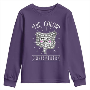 Funny Proctologist Endoscopy Nurse Youth Sweatshirt The Colon Whisperer Endoscope Nurse TS11 Purple Print Your Wear