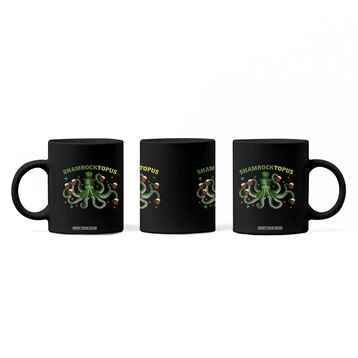 Funny St Patrick's Day Octopus Shamrocktopus Coffee Mug Irish Beer Mug TS11 Print Your Wear