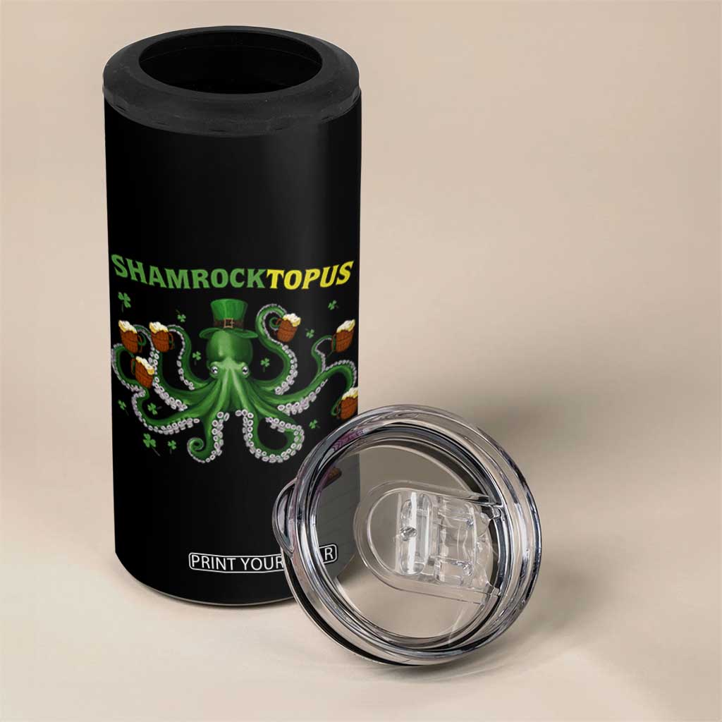 Funny St Patrick's Day Octopus Shamrocktopus 4 in 1 Can Cooler Tumbler Irish Beer Mug TS11 Print Your Wear