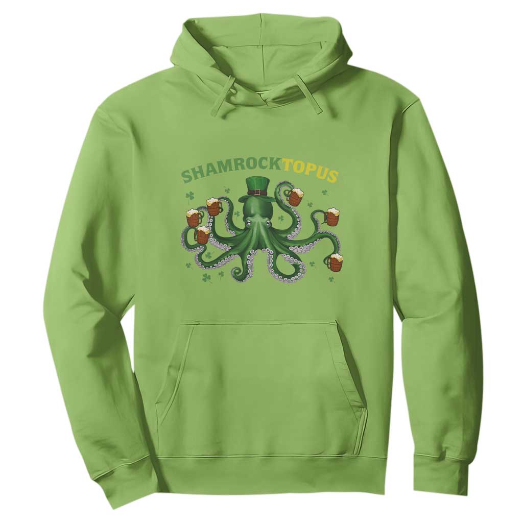 Funny St Patrick's Day Octopus Shamrocktopus Hoodie Irish Beer Mug TS11 Lime Print Your Wear