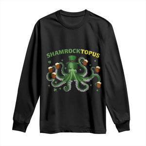 Funny St Patrick's Day Octopus Shamrocktopus Long Sleeve Shirt Irish Beer Mug TS11 Black Print Your Wear