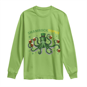 Funny St Patrick's Day Octopus Shamrocktopus Long Sleeve Shirt Irish Beer Mug TS11 Lime Print Your Wear