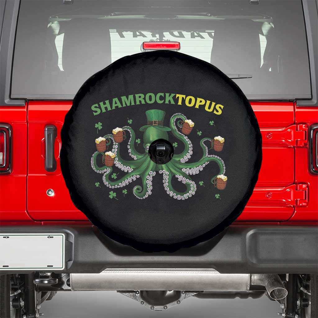 Funny St Patrick's Day Octopus Shamrocktopus Spare Tire Cover Irish Beer Mug TS11 Black Print Your Wear
