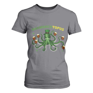 Funny St Patrick's Day Octopus Shamrocktopus T Shirt For Women Irish Beer Mug TS11 Charcoal Print Your Wear