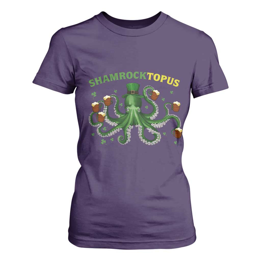 Funny St Patrick's Day Octopus Shamrocktopus T Shirt For Women Irish Beer Mug TS11 Purple Print Your Wear