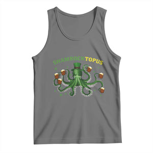 Funny St Patrick's Day Octopus Shamrocktopus Tank Top Irish Beer Mug TS11 Black Heather Print Your Wear