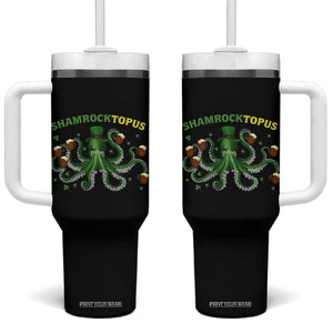 Funny St Patrick's Day Octopus Shamrocktopus Tumbler With Handle Irish Beer Mug TS11 One Size: 40 oz Black Print Your Wear