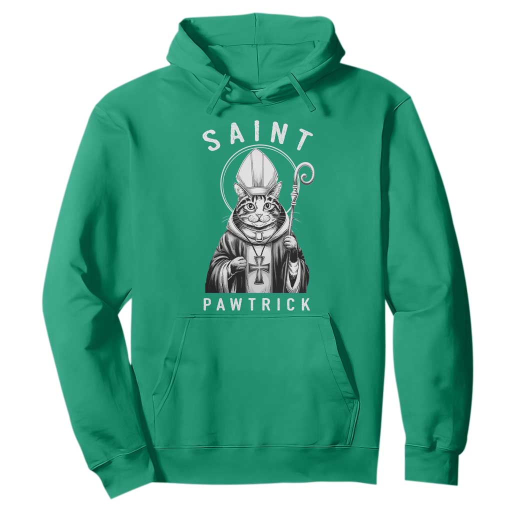 Funny St Patrick's Day Cat Hoodie Saint Pawtrick TS11 Irish Green Print Your Wear